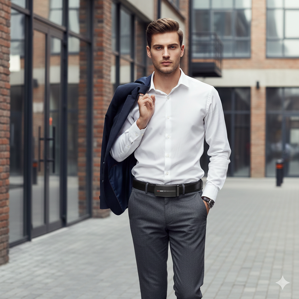 Ceinture Automatique Luxe Homme En Cuir Véritable