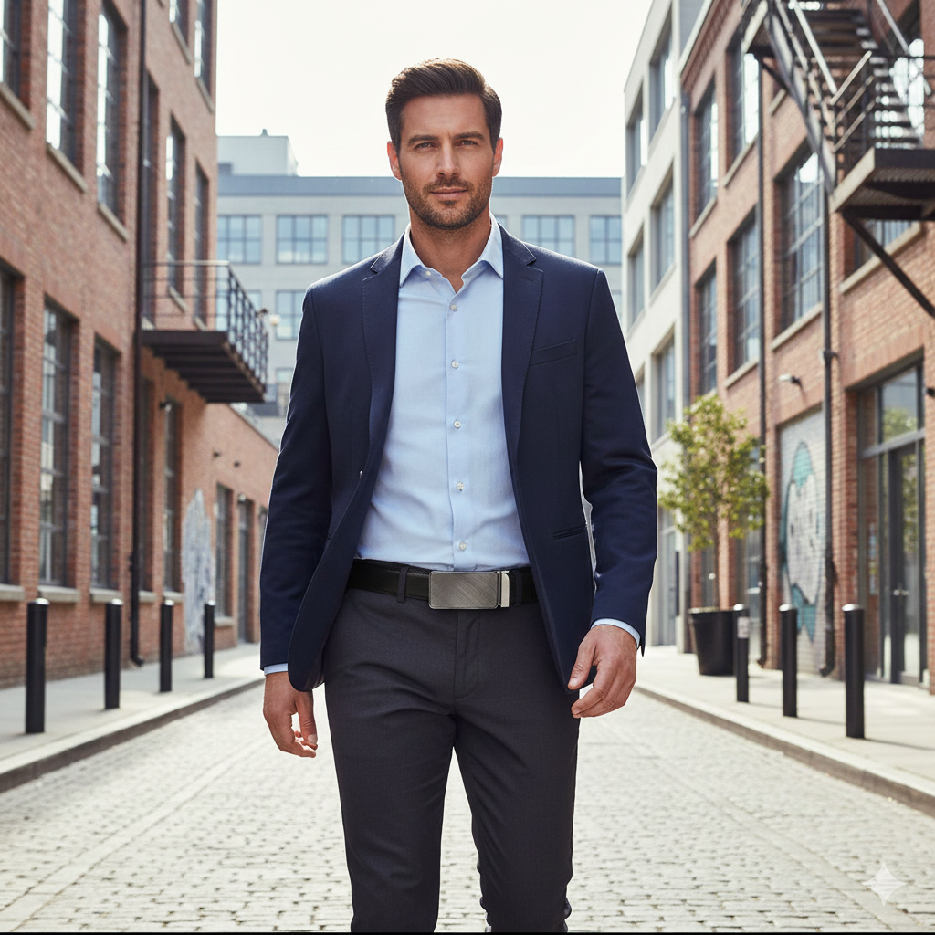 Ceinture Automatique Ajustable en Cuir Homme