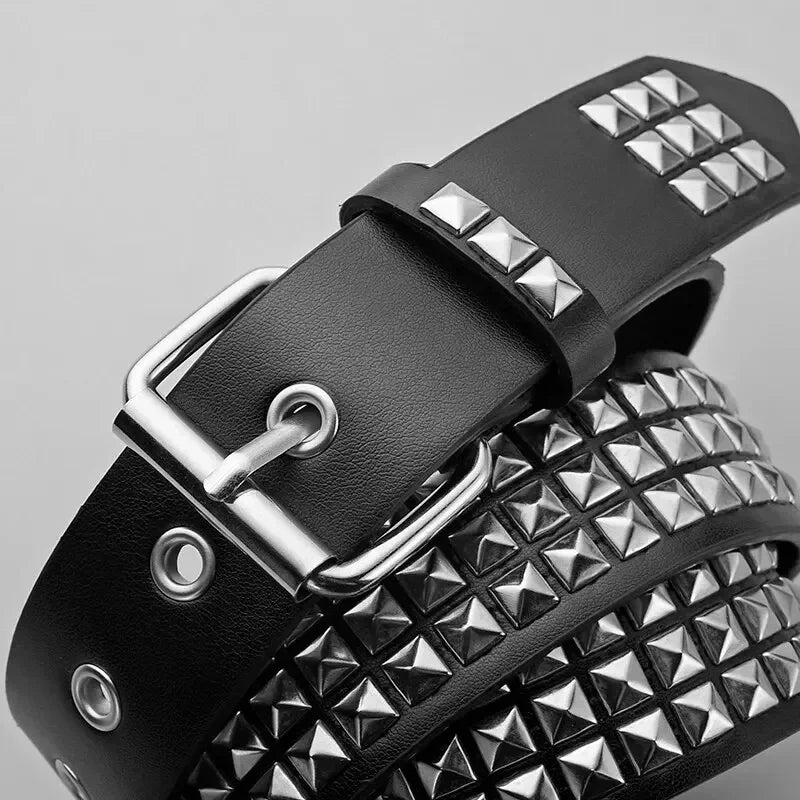 Ceinture à Rivets Noire – Style Punk Métal