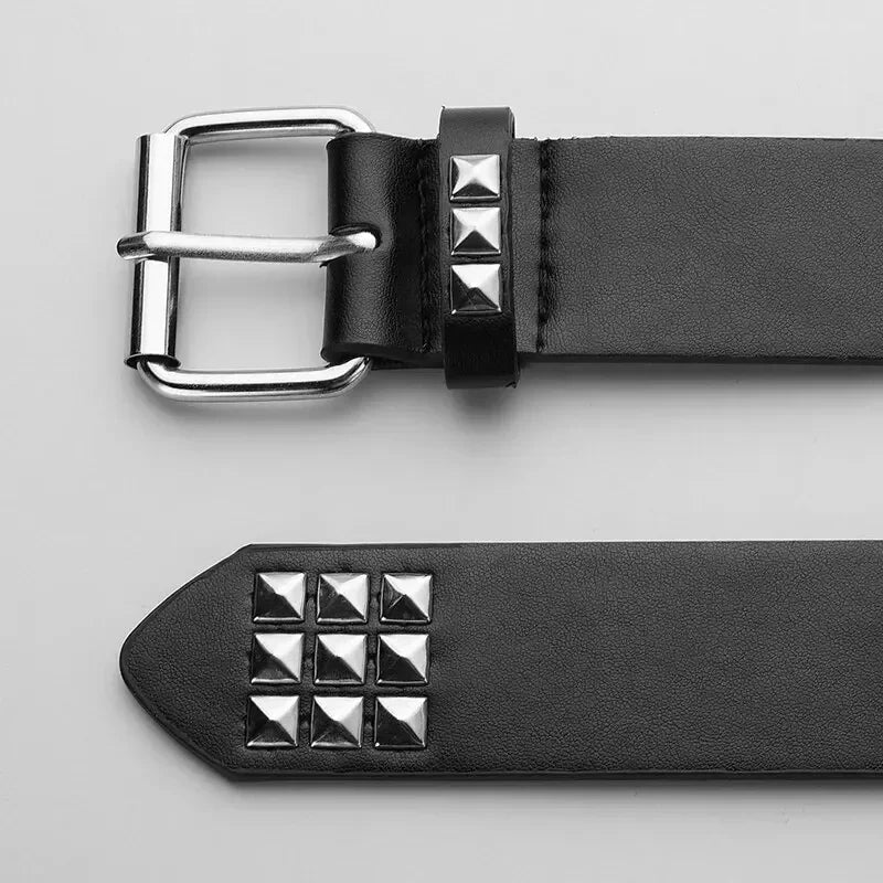 Ceinture à Rivets Noire – Style Punk Métal